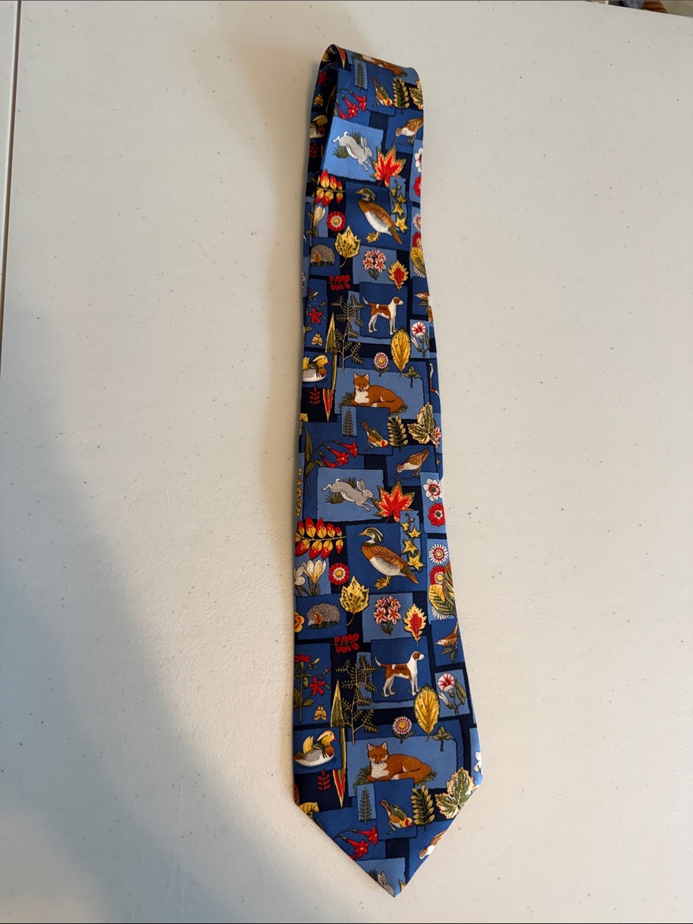 Salvatore Ferragamo Tie with Fall Animal Motif